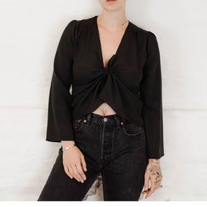 Little High Little Low Jagger Tie-Front Top w/Flared Sleeves